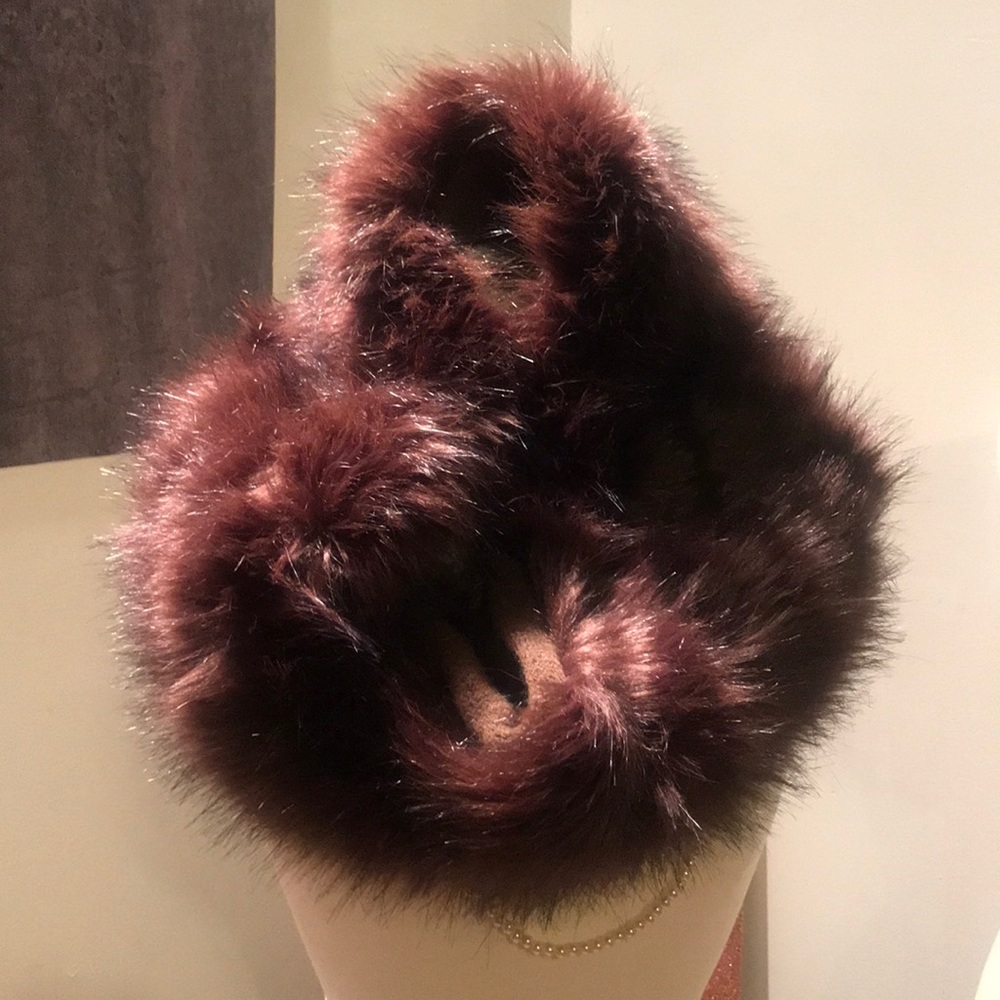 Brown fur infinity scarf